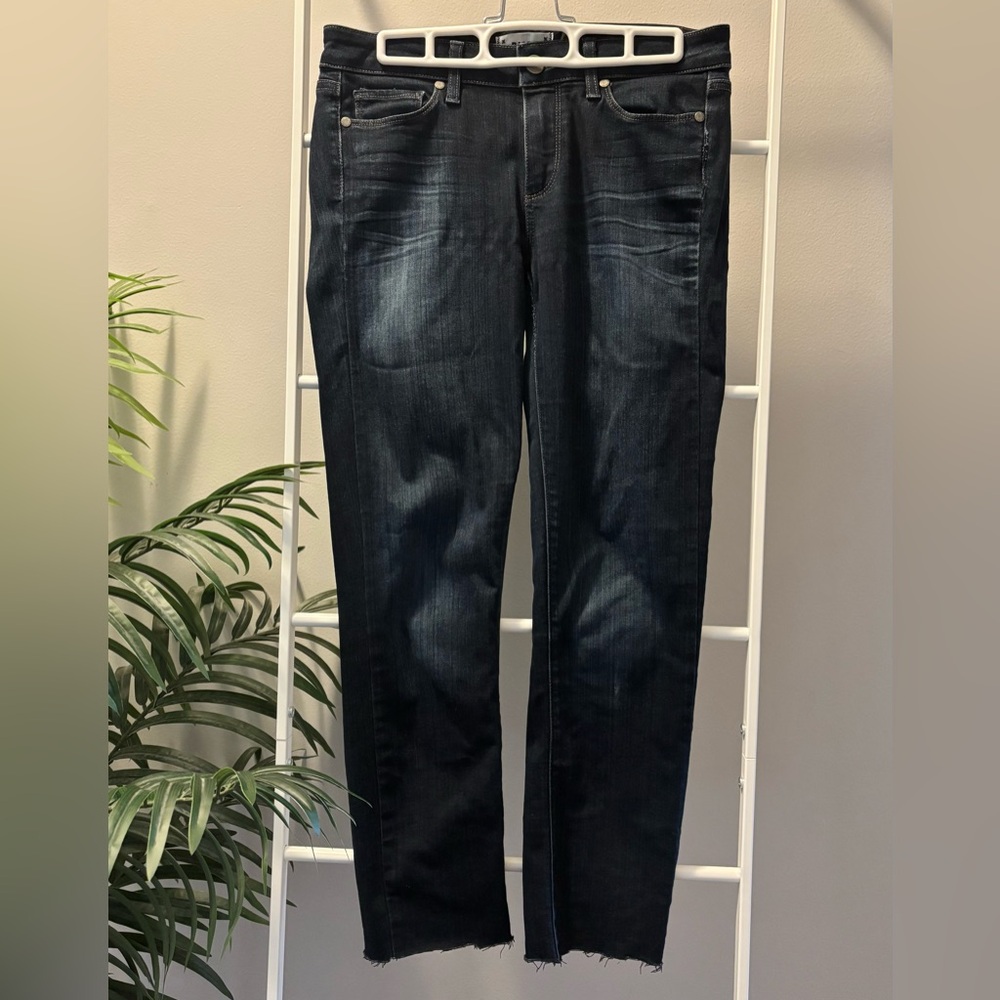 PAIGE Skyline Skinny Dark Wash Straight Leg Jeans - Picture 3 of 10